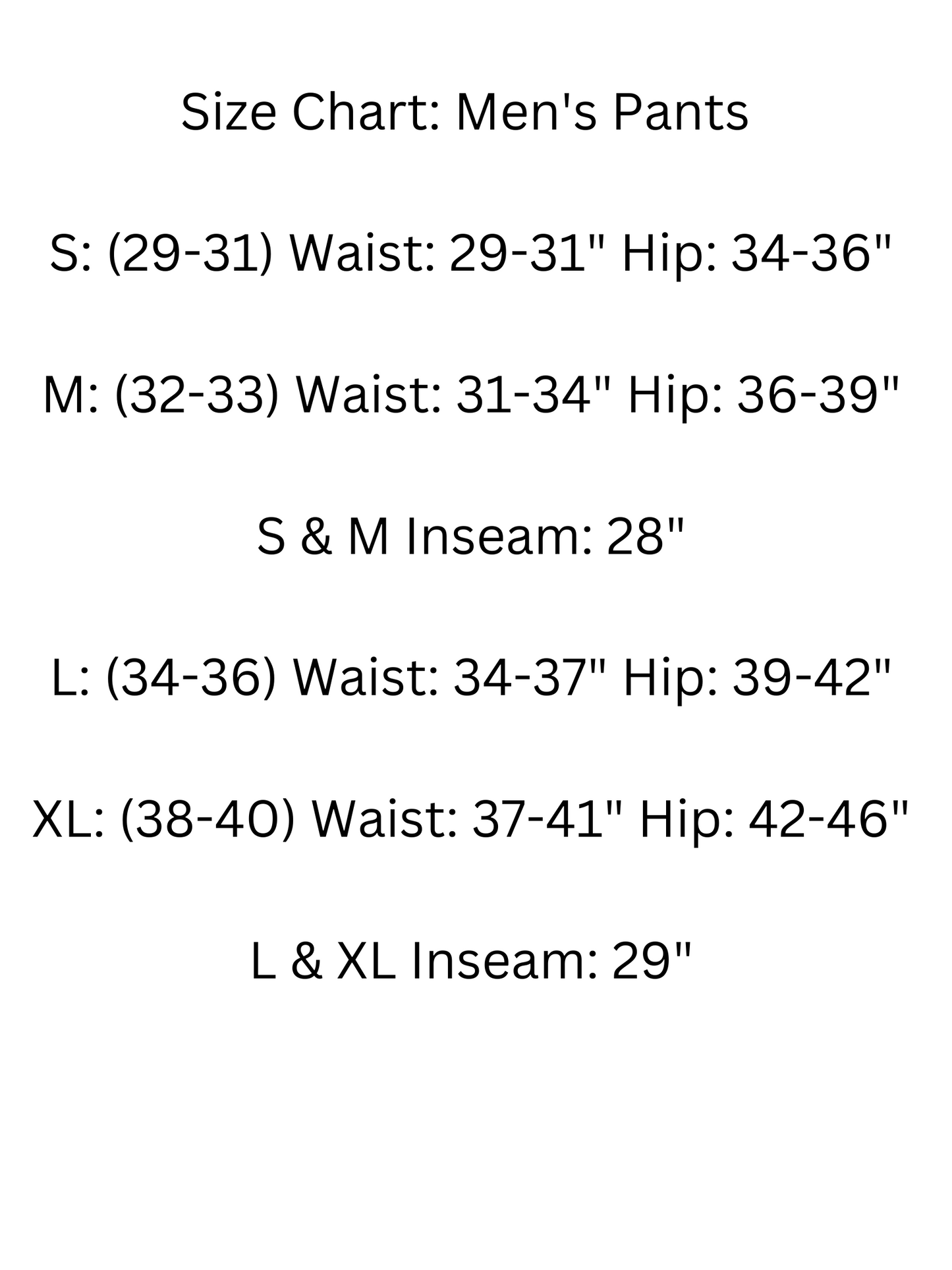 Men's Underscrub Compression Pants under scrubs with Hip Pockets for men size chart
