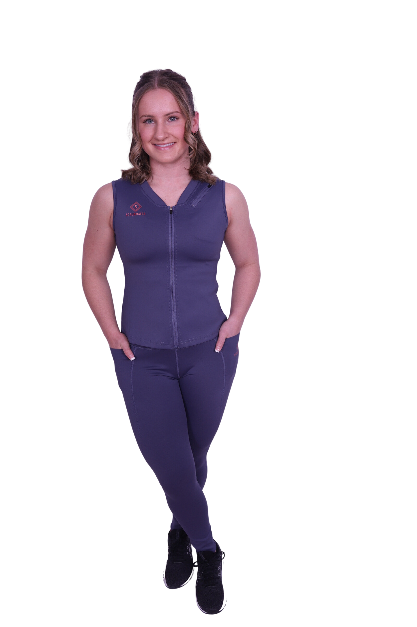 Scrubmates High Waisted Under Scrub Leggings with Hip Pockets for Women