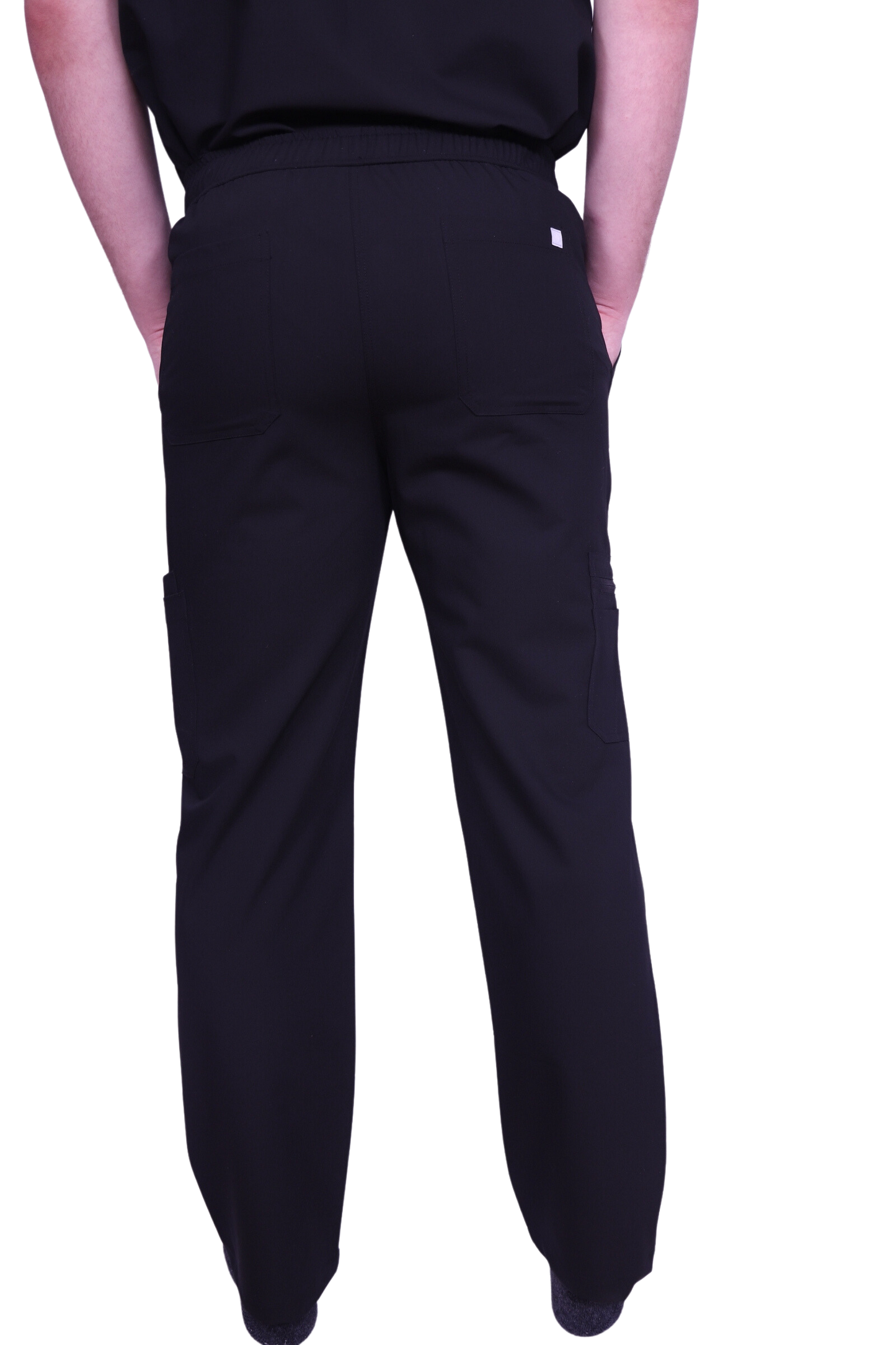 medical work uniform Scrubmates classic fit straight leg black scrub pants for men made to pair perfectly with our classic scrub top. Our exclusive design is trend-forward while still delivering timeless and professional style. Made from a superior quality polyester/rayon/spandex fabric blend, these pants offer unparalleled all-day comfort and allow for ease of movement. The luxe fabric provides the perfect amount of stretch and innovative design offers 8 deep pants pockets best scrubs for men figs