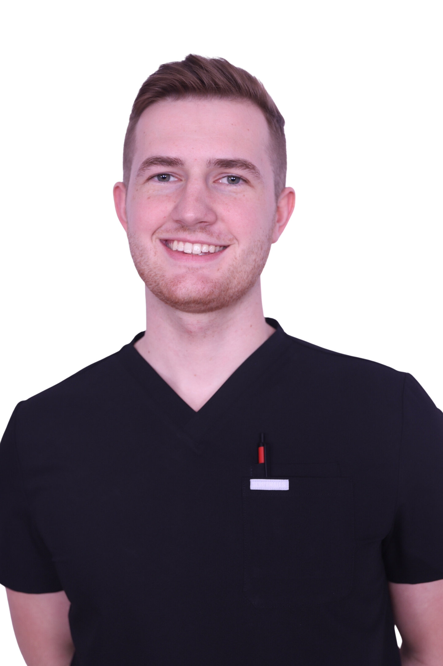 Elevate your work collection with the Scrubmates black classic scrub top for men made to pair perfectly with our classic straight leg pants. Our exclusive design is trend-forward while still delivering timeless and professional style. Made from a superior quality polyester/rayon/spandex fabric blend, this set offers unparalleled all-day comfort and allows for ease of movement. Our thoughtful and innovative design offers 2 chest pockets as well as a pen pocket.best scrubs for men figs scrubs