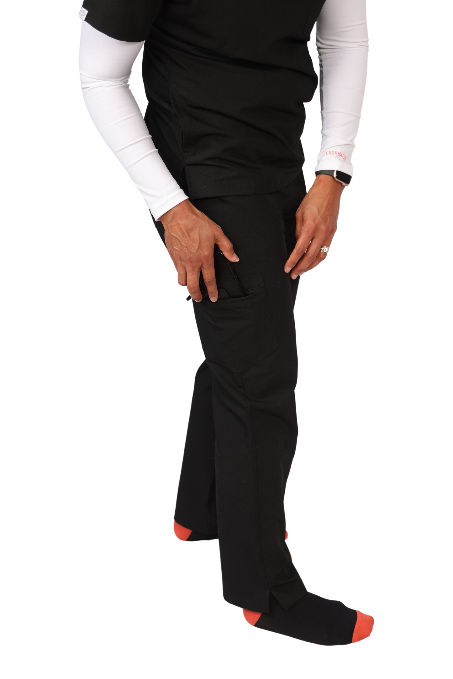 work medical and dental uniform Scrubmates classic straight leg black scrub pants for women made to pair perfectly with our classic scrub top. Our exclusive design is trend-forward while still delivering timeless and professional style. Made from a superior quality polyester/rayon/spandex fabric mix, these pants offer unparalleled all-day comfort. Designed to be flattering at every angle. Our thoughtful and innovative design offers six deep pants pockets best scrubs for women figs scrubs