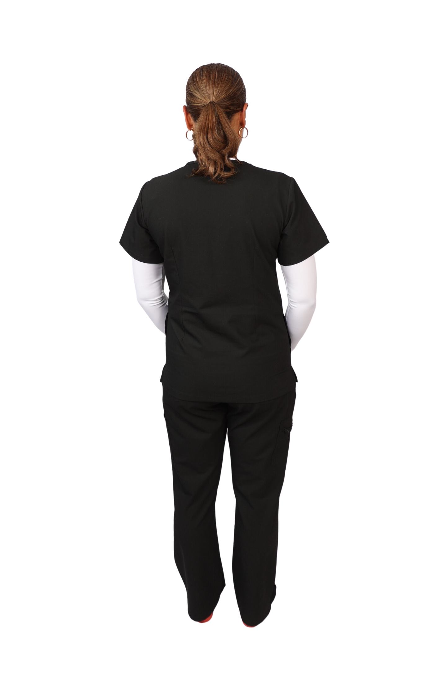work medical and dental uniform Scrubmates classic straight leg black scrub pants for women made to pair perfectly with our classic scrub top. Our exclusive design is trend-forward while still delivering timeless and professional style. Made from a superior quality polyester/rayon/spandex fabric mix, these pants offer unparalleled all-day comfort. Designed to be flattering at every angle. Our thoughtful and innovative design offers six deep pants pockets best scrubs for women figs scrubs