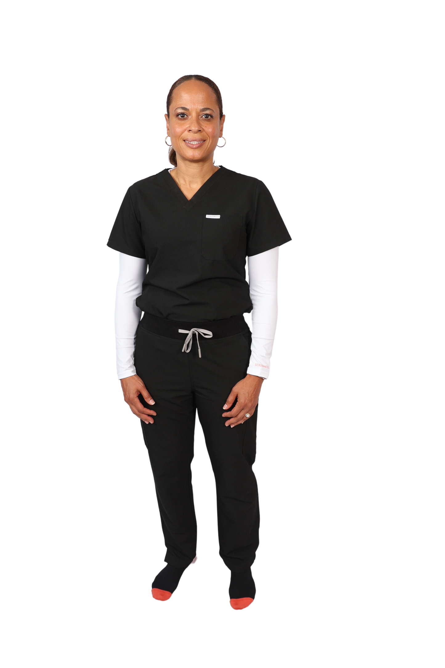 work medical and dental uniform Scrubmates classic straight leg black scrub pants for women made to pair perfectly with our classic scrub top. Our exclusive design is trend-forward while still delivering timeless and professional style. Made from a superior quality polyester/rayon/spandex fabric mix, these pants offer unparalleled all-day comfort. Designed to be flattering at every angle. Our thoughtful and innovative design offers six deep pants pockets best scrubs for women figs scrubs