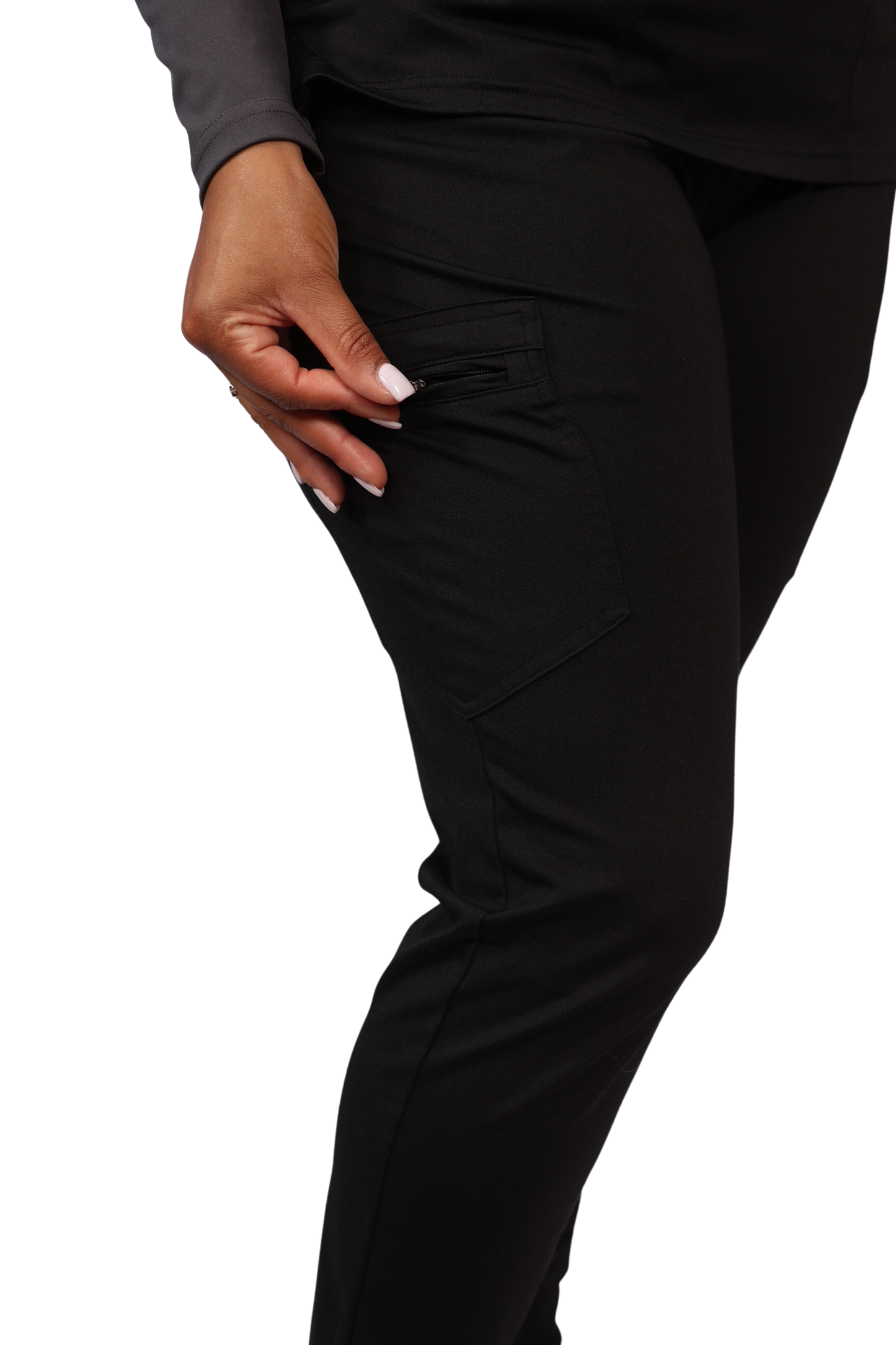 medical work uniform stretchy comfy Scrubmates modern fit jogger black scrub pants for women made to pair perfectly with our modern fit top. Our exclusive design is on trend, professional and stylish. Made from a superior quality nylon/rayon/spandex fabric mix, these pants offer unparalleled all-day comfort. Our luxe fabric blend offers the ultimate amount of stretch, and is designed to be flattering at every angle innovative design offers six deep pants pockets best scrubs for women figs scrubs
