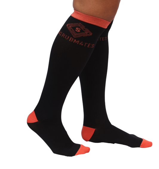 Women's Compression Socks 8-15 COMPRESSION SOCKS - Maintain the health of your feet and legs. Our knee high compression socks are designed to help increase circulation, improve leg and foot comfort, reduce soreness and swelling and increase energy. We combine fashion, technology and science to bring you all day comfort. Great for long periods of sitting or standing, endurance sports, flying and travel, post-workout recovery, pregnancy, and spider & varicose veins.