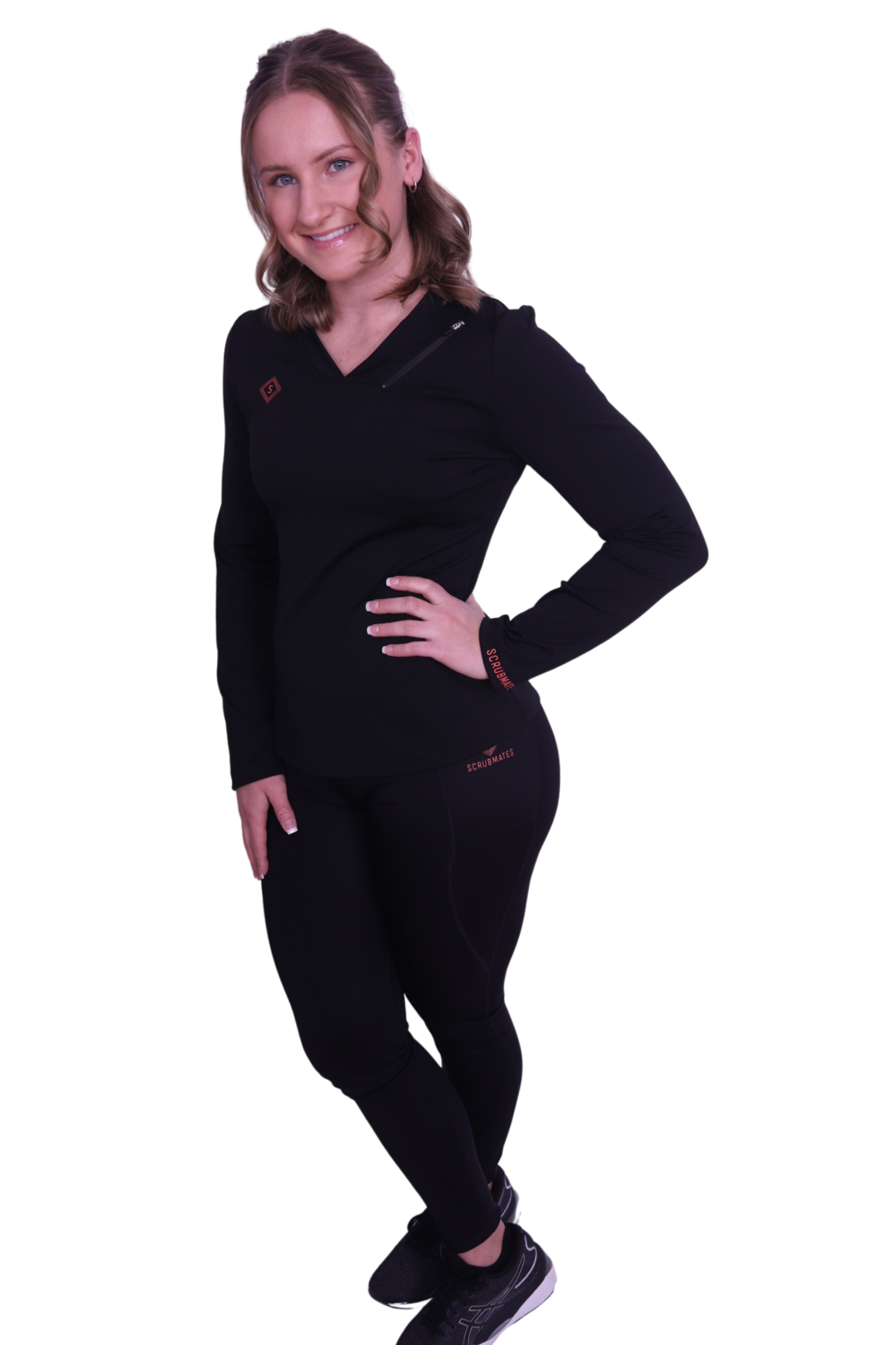 Scrubmates High Waisted Under Scrub Leggings with Hip Pockets for