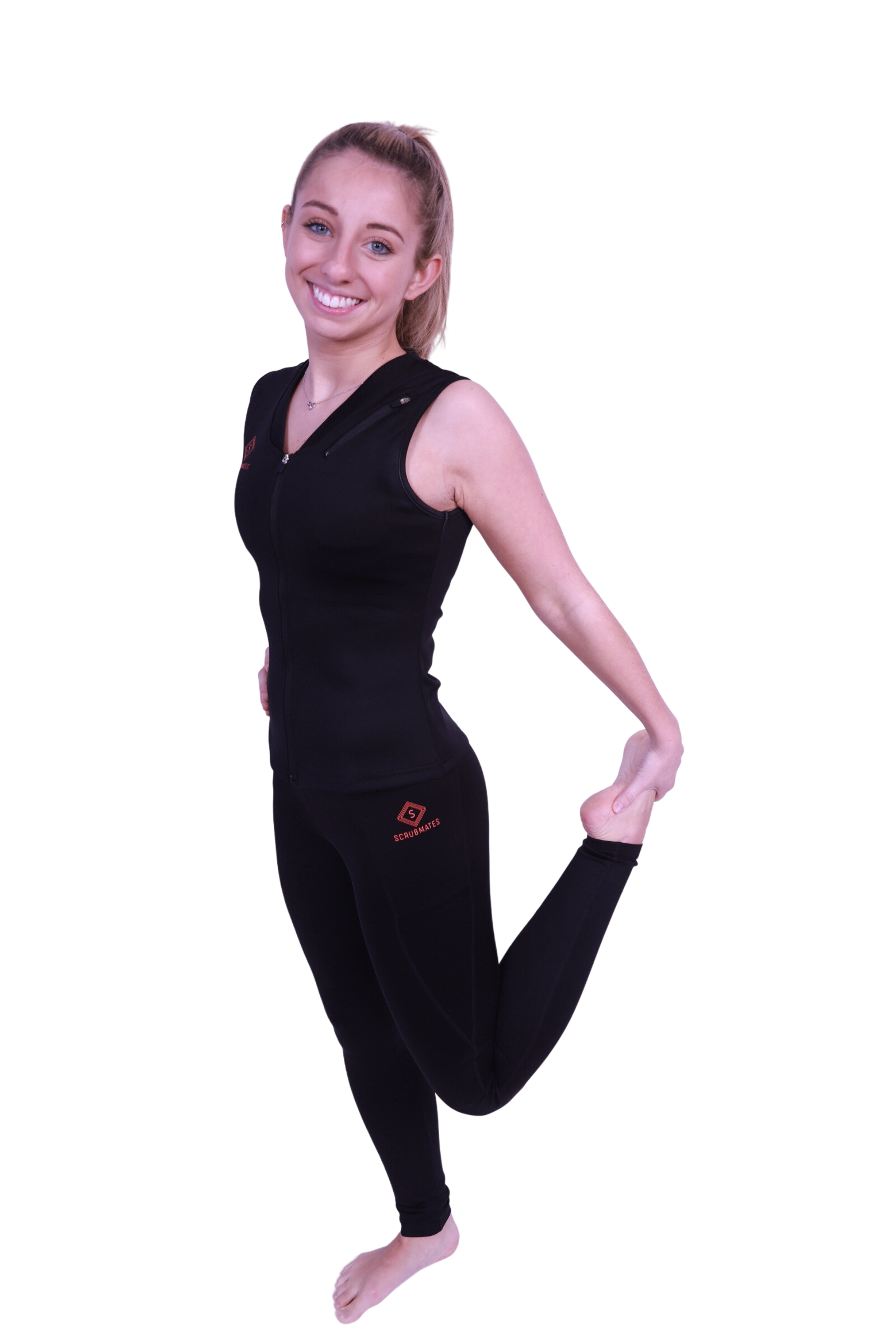 Pop Fit Leggings Women’s XL Stretch Red Black NWT Pockets Ladies Yoga Pants