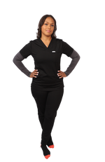 medical work uniform Scrubmates modern fit jogger black scrub pants for women made to pair perfectly with our modern fit jogger pants. Our exclusive design is on trend, professional and stylish. Made from a superior quality nylon/rayon/spandex fabric mix, this set offers unparalleled all-day comfort. Our luxe fabric blend offers the ultimate amount of stretch, and is designed to be flattering at every angle innovative design offers a chest pocket and 2 kangaroo pockets best scrub set for women figs scrubs